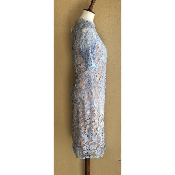 Just Me Women’s Lace Blue Nude Lined Lace Sheath Dress size M - Picture 6 of 12